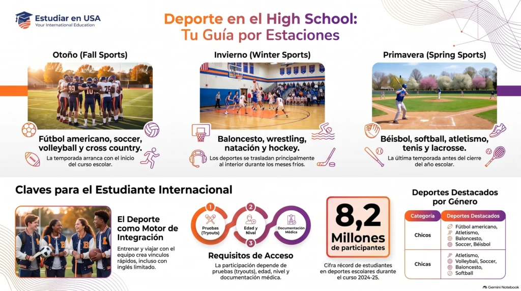 deportes de Estados Unidos que puedes practicar en tu high school